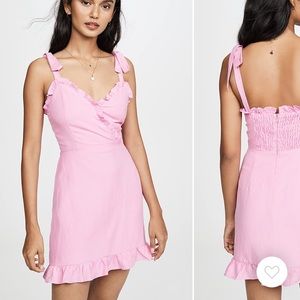 Lost + Wander Guava Ruffle Mini Dress